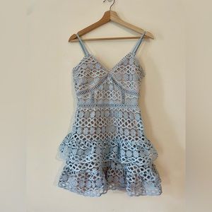 Lulu’s powder blue ruffle dress